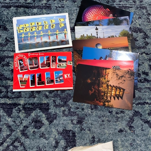Disney | Other | Set Of 7 982 Visit Florida Postcards Of Disney Epcot ...